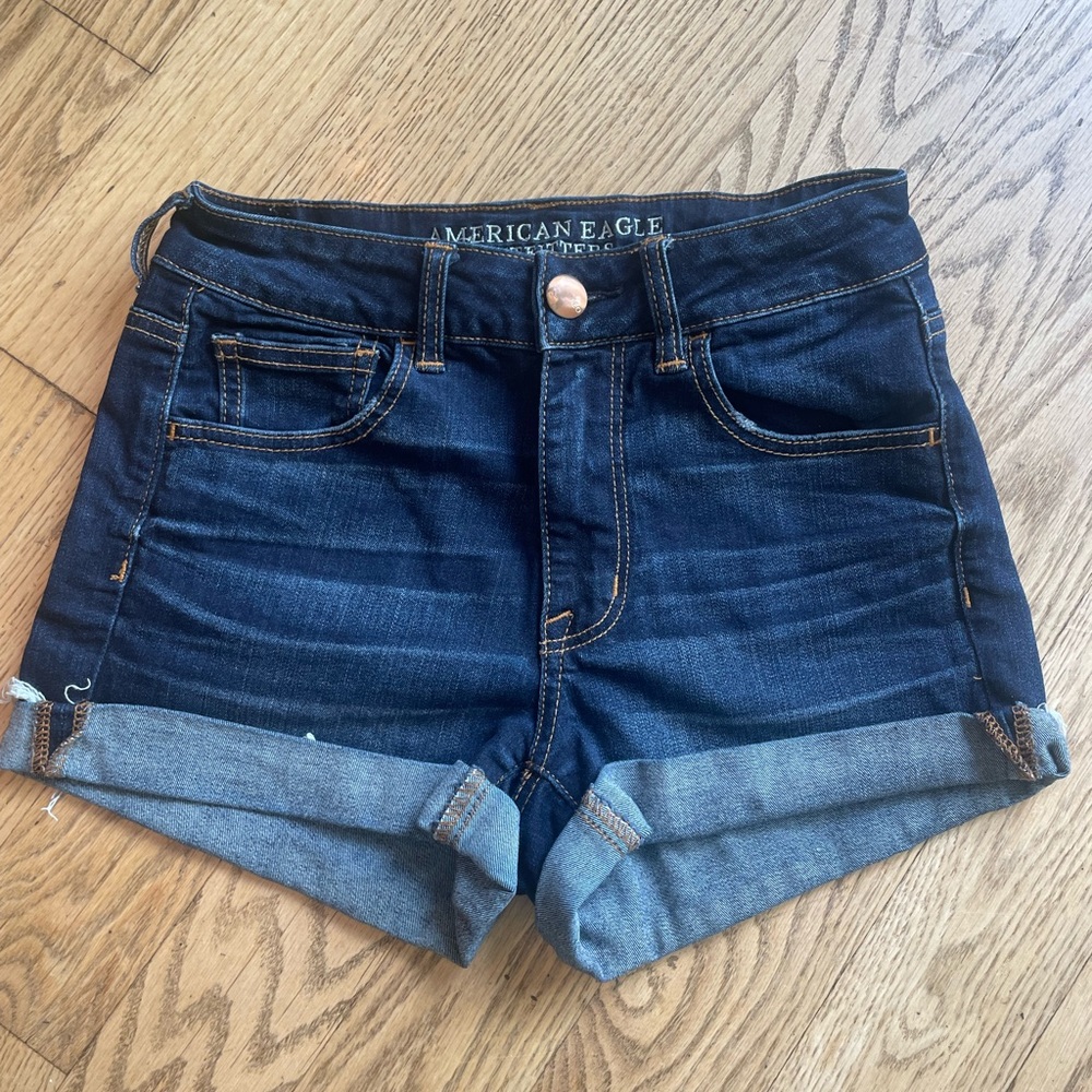 American Eagle High-Rise Shortie Jean shorts